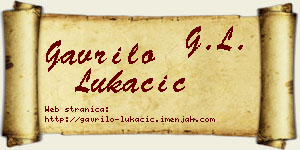 Gavrilo Lukačić vizit kartica